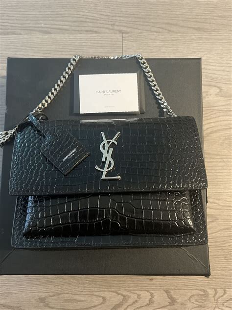 ysl white crocodile|SUNSET LARGE IN CROCODILE.